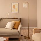 TECHBREY Lampadaire Métal et Verre Joile Doré