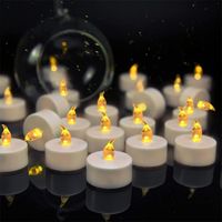 LED bougie sans flamme, lot de 12 pièces, des simulations de la flamme, des lumières chaudes jaunes naturelles et scintillantes