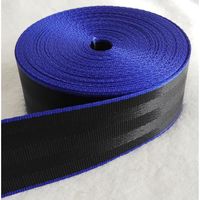Sangle 48mm Noir Bordure Bleu 10 mètres style ceinture de sécurité en polyester bagages sacs anse bandoulière couture chaises