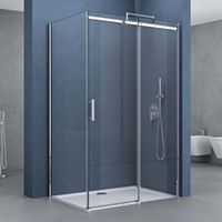 Paroi de douche avec porte coulissante 70x120 Sogood Ravenna18k cabine de douche rectangulaire en verre de sécurité transparent
