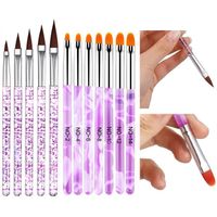 Pinceaux Nail Art Pinceau Ongle Gel Pinceaux Acrylique Gel UV Brosse À Ongles Nail Art Stylo Ongle, Gel Nail Brush Set