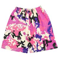 Short de cyclisme pour filles - Camouflage rose - Taille élastiquée - Longueur genou