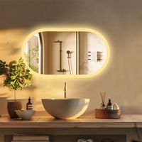 Miroir LED Salle de Bain UNHO 80x50 cm avec Éclairage et Fonction Anti-buée