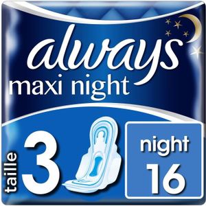 SERVIETTE HYGIÉNIQUE ALWAYS Serviettes hygiéniques Maxi Night Taille 3 