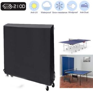 210D Oxford + PU Coating Laxllent Table Tennis Ping Pong Table Protective Cover,Resistant and Waterproof 165 x 85 x 185 cm,Gray 