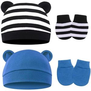 BONNET - CAGOULE Ensemble de bonnets et de gants pour protéger votre bébé pendant les premiers mois.Des chapeaux en tricot doux et mignons 