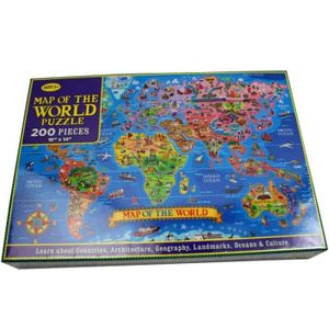 PUZZLE Puzzle en papier carte du monde des États-Unis pou