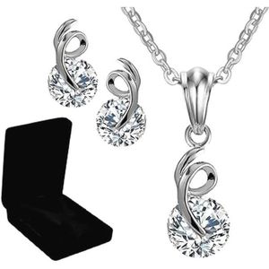 Parure Bijoux Femme ou Enfant Chat Argent Fin Swarovski Zirconia