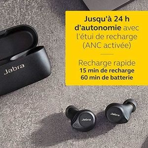Jabra Elite Active 75t /Écouteurs sport sans fil avec r/éduction active du bruit et autonomie /élev/ée de la batterie pour appels et musique Gris