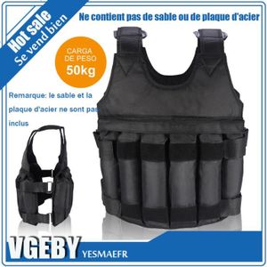 SAC DE FORCE - LEST 50 kg de chargement Poids ajustable Weighted Vest Blouson Gilet d'exercice boxe entrainement Invisible