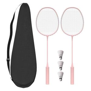KIT BADMINTON ESTINK raquettes de badminton avec volants ESTINK raquettes de badminton avec sac de transport Ensemble de sport kit Vert Rose