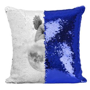 COUSSIN Coussin avec Housse Sequin - Paillettes Bleu Ange 