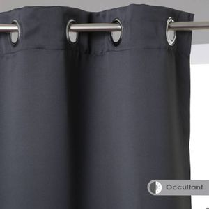 JJA Lot de 2 rideaux occultants - Gris foncé