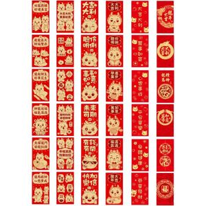 ENVELOPPE 2024 Enveloppes Rouges Chinoises, 36 Pièces Hongbao Année Du Dragon Enveloppes D'Argent Porte-Bonheur Pour Année Lunaire Fes[u19780]