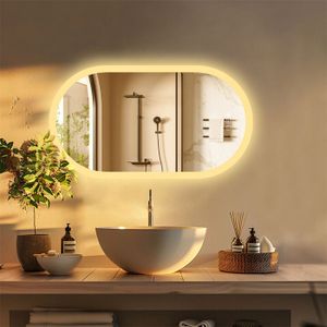 Miroir salle de bain led ovale - Cdiscount