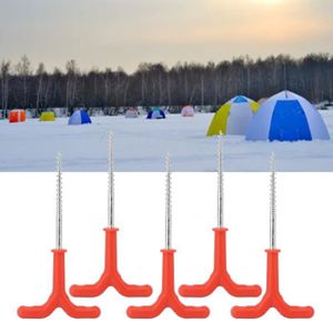 ACCESSOIRE DE TENTE VGEBY Piquet de tente de pêche sur glace Lot de 5 Piquets de Camping pour Abri de Pêche sur Glace, Kit D'ancrages piscine plancha