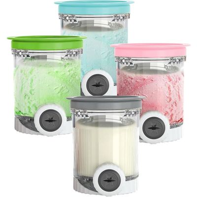 Lot De 4 Pintes Et Couvercles Pour Crème Glacée Ninja, Pour Crème