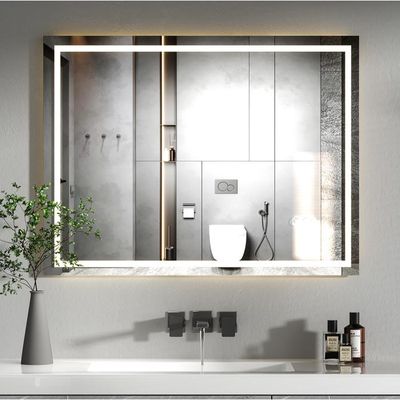 Miroir de salle de bain led bluetooth, 100x60cm Anti-buée, 3x Loupe, 3 couleurs de lumière