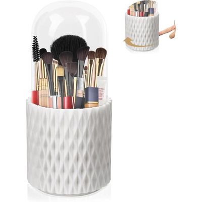 DASITON Organisateur Maquillage Acrylique Noir 3 Compartiments - Rangement Pinceaux Et Cosmétiques