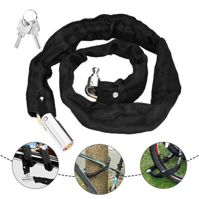 Antivol Chaîne CHEDADANG 80 Cm X 6 Mm – Acier Trempé, 2 Clés, Housse Nylon Imperméable, Pour Vélo Et Trottinette