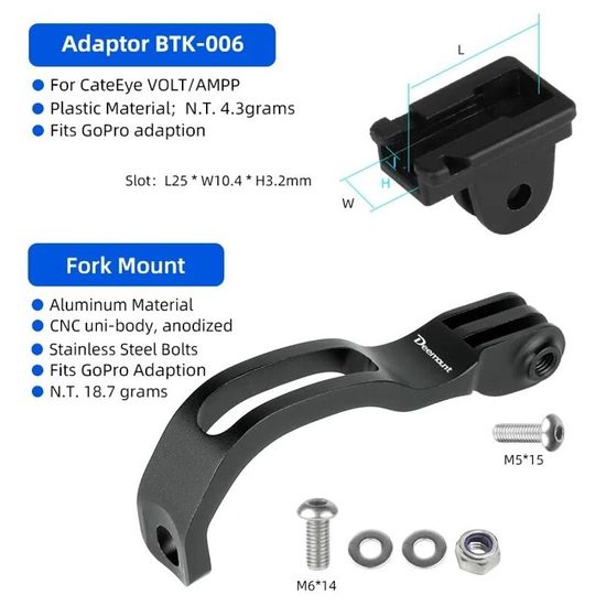 Support De Guidon Vélo Universel Pour Lumière Et Caméra (GoPro, Garmin Varia) - Stable Et Sécurisé