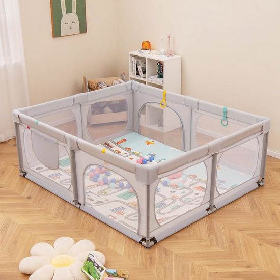 UANLAUO 150x150cm Parc Tapis et aire de jeu non toxique pour bébé, XXL