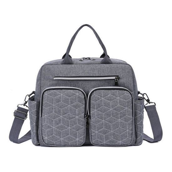 Sac à Langer Lekebaby Grand Format Avec Bandoulière - 38x15x35 Cm - 19 Compartiments - Poche Isotherme - Imperméable - Cadeau Parents