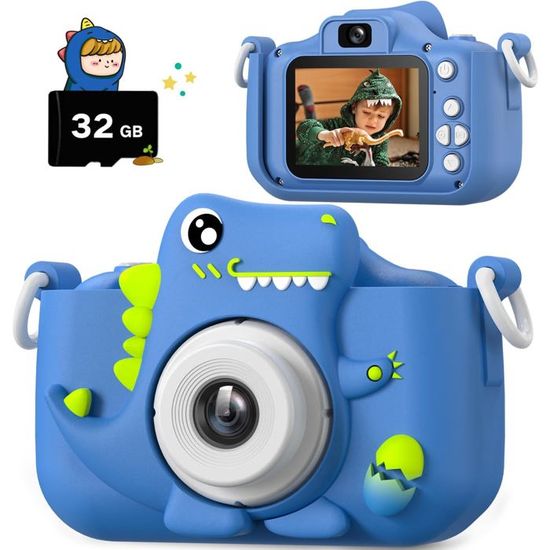 Kinyoda Appareil Photo Enfant, 2.0 Pouces Enfant Appareil Photo Numérique, HD 1080P Mini Caméra Enfant Selfie Apareille Photo 32G, Cadeaux Noë l
