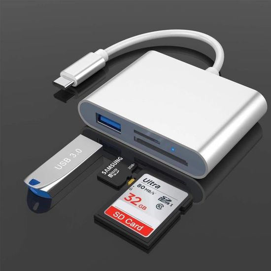 Lecteur de carte Micro SD USB C avec adaptateur USB C, lecteur de carte  mémoire Micro SD pour carte Micro SD - carte TF Plug A276 - Cdiscount  Informatique