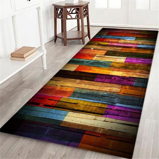 Tapis Couloir 60x180cm Vintage Rouge Brique - Antidérapant, Lavable En Machine, Idéal Cuisine Et Entrée