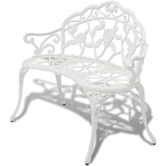 Banc de jardin Chaise de jardin - Banc d'extérieur 100 cm Aluminium coulé Blanc Excellent ♫78227
