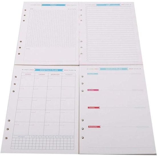 270 Feuilles Recharges Papier Kraft Ligné A5 - 6 Trous, Pour Carnets Rechargeables, 540 Pages