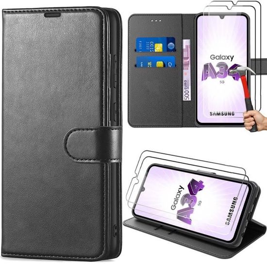 Coque Portefeuille Effet Cuir Pour OPPO Reno 8 Pro / Find X5 - Avec 2 Verres Trempés, Neuf, Garantie 1 An