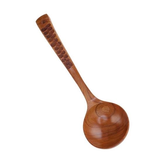 Lot De 3 Louches En Bois Naturel | Cuillères Japonaise Long Manche | Ustensiles Cuisine Écologiques | Anti-Rayure
