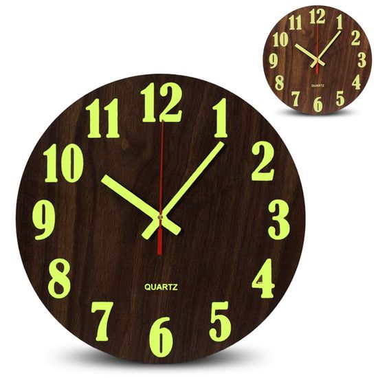 Décoration Maison Horloge Murale Warminn 30cm Silencieuse - Chiffres Lumineux Et Moteur Quartz | Pour Chambre Ou Bureau Horloge Quartz Moderne