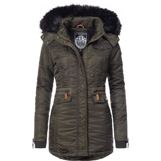 Navahoo Manteau D'hiver Chaud Et Long Matelassé Pour Femme Avec