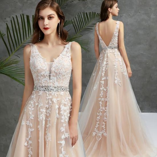 Robe Mi-Longue Dentelle Florale Femme – Élégante Robe Cocktail Col V, Invitée Mariage Printemps Automne Hiver