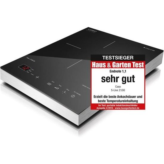 CASO S-Line 2100 Induktionskochplatte – Mobil, 2100W, SmartControl 60-240°C, Timer, Testsieger