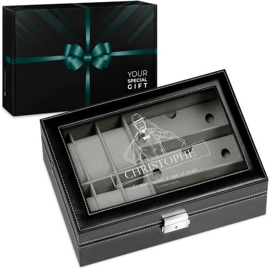 Boîte À Montres Avec Vitre Gravée Coffret Personnalisé Pour Montres Et Boîte De