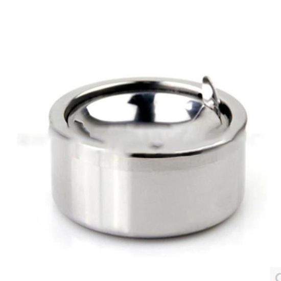 Cendrier En Acier Inoxydable Avec Couvercle Coupe-vent - Petit Format, 3 Rainures, Pour Intérieur Et Extérieur