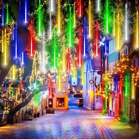 Decoration Noel Exterieur Multicolore, Météore Pluie Guirlandes