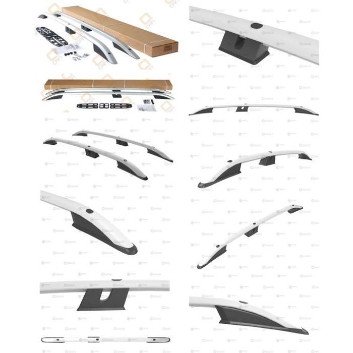 Barres de toit pour Citroen Berlingo III 09/2018>2021 Van long (LWB) longitudinales alu + pieds plastique