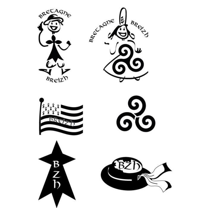 Planche Bretagne Breizh autocollant adhésif sticker logo 471 (Taille: 17 cm)