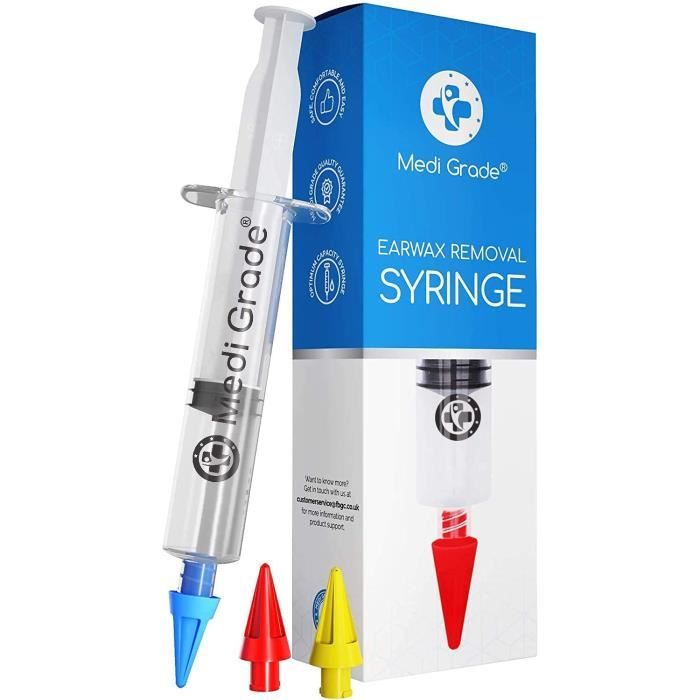 Kit Seringue Nettoyage Oreille - 3 bouts à Quadruple Jet - Plus de Bouchon d’Oreille avec ce Kit Nettoyant Oreille Maison - Nettoy