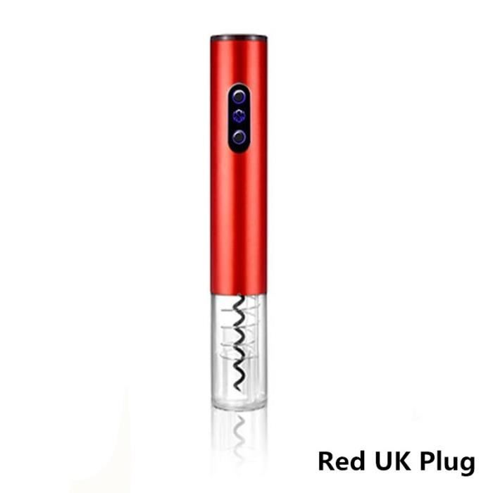 Kit ouvre bouteille de vin électrique ouvre bouteille Rechargeable tire bouchon automatique à piles + barre de - Type Red UK Plug