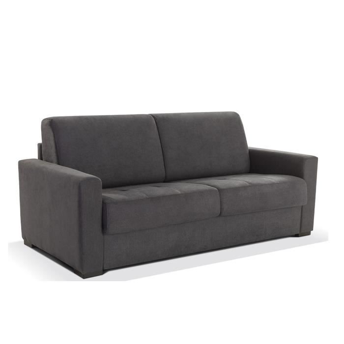 STARTER Deluxe Canapé Convertible Rapido Couchage 120 Matelas 13 Cm En Tissu gris 3 Places L 178 x P 95 x H 87 Cm Gris