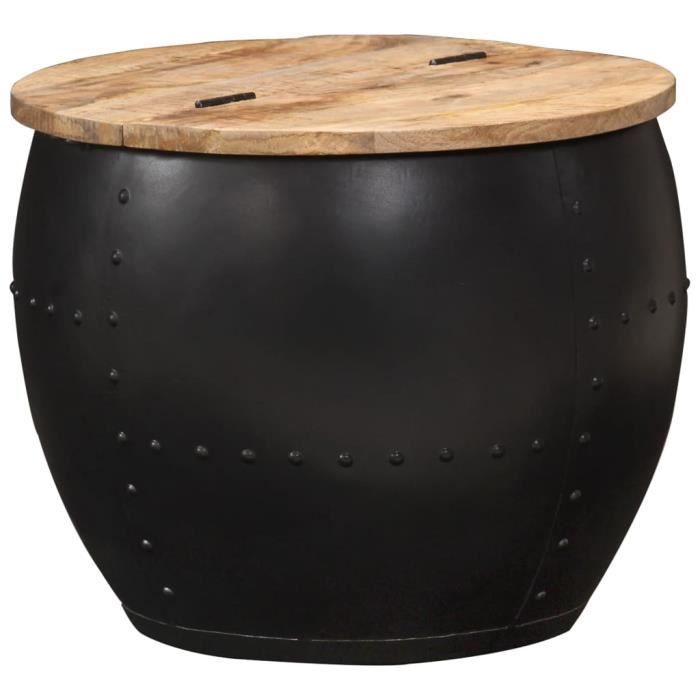��2607Luxueux MagnifiqueTable basse de Salon Table gigogne Vintage Décor - Table d'appoint Table de séjour ronde 53x43 cm Bois de ma
