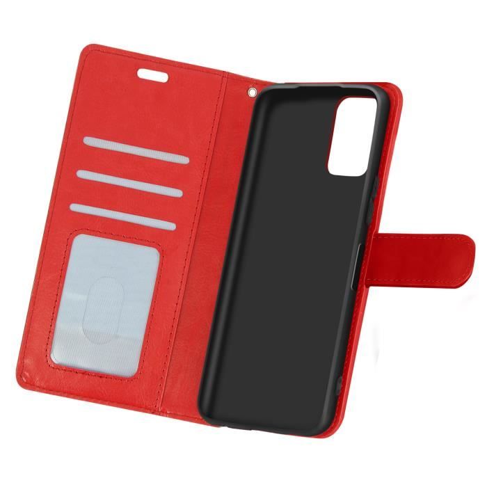 Étui Xiaomi Redmi Note 10 5G et Xiaomi Poco M3 Pro Vintage Porte-carte - Rouge
