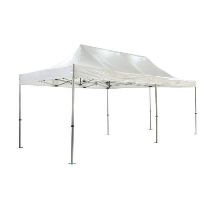 Barnum pliante 4x8m 50mm en aluminium premium PRO 520Gr/m2 étanche blanche tente de Réception Qualité