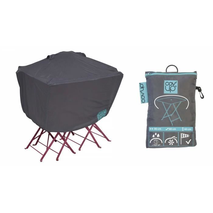 Housse de protection imperméable pour table de jardin carrée, 80 x 80 cm